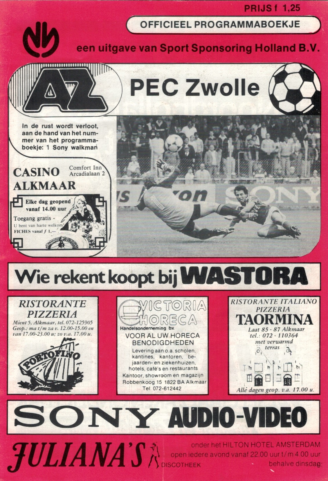 AZ Programma 3-mei-1985 PEC Zwolle thuis